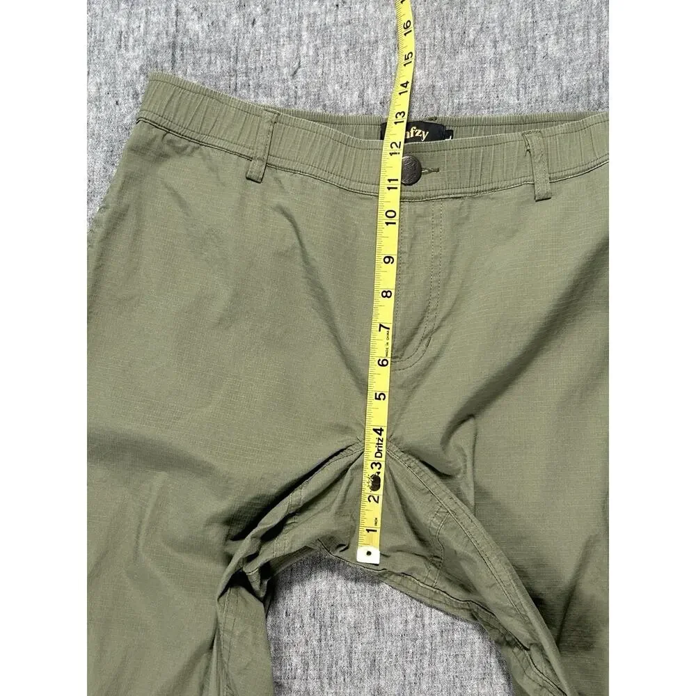 Wrmfzy Pants Mens Large Green Ripstop Tactical Cargo Elastic Waist Stretch